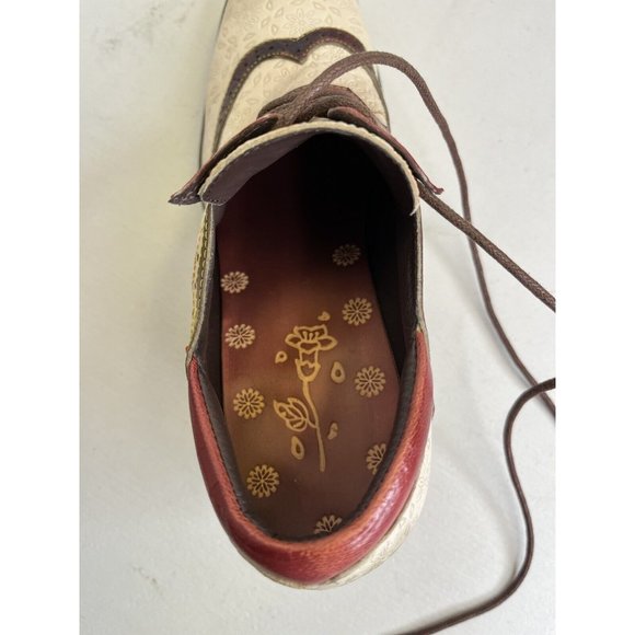 SOFFIA LEATHER FLORAL EMBOSSED ADELE LOW HEEL OXFORD SHOES Womens Size 5.5 EU 36 - Picture 5 of 14